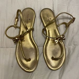 Gold Kate Spade Bow Sandals